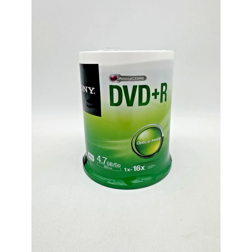 SONY DVD+R Blank Optical Media Disc 4.7GB 100 Pack with Spindle Genuine OEM